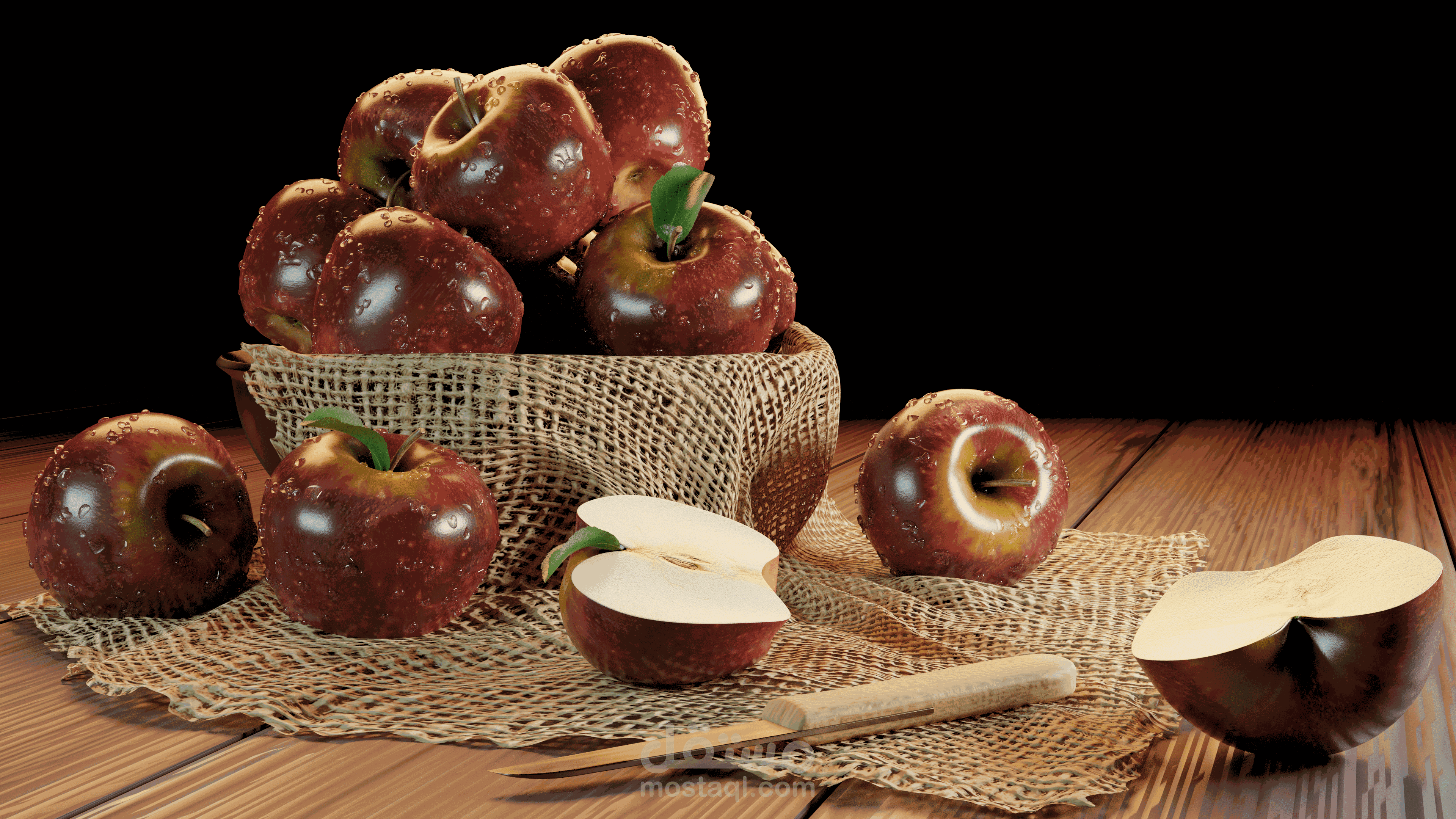 نمذجة تفاح 3D