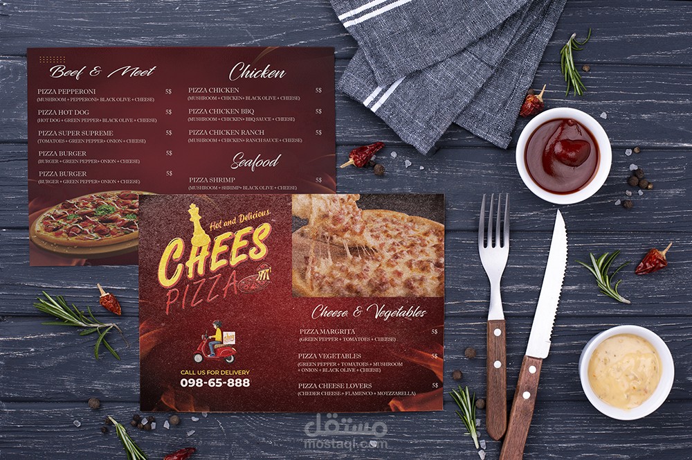 تصميم منيو مطعم