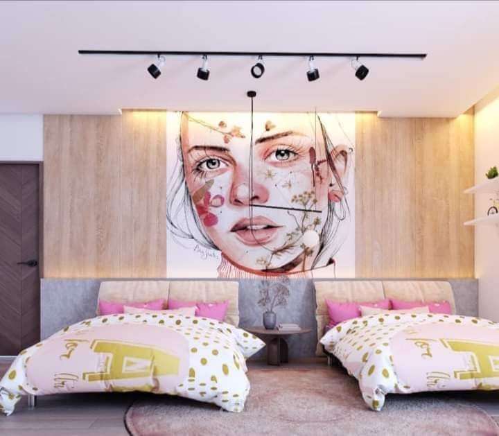 تصميم داخلي لعده غرف