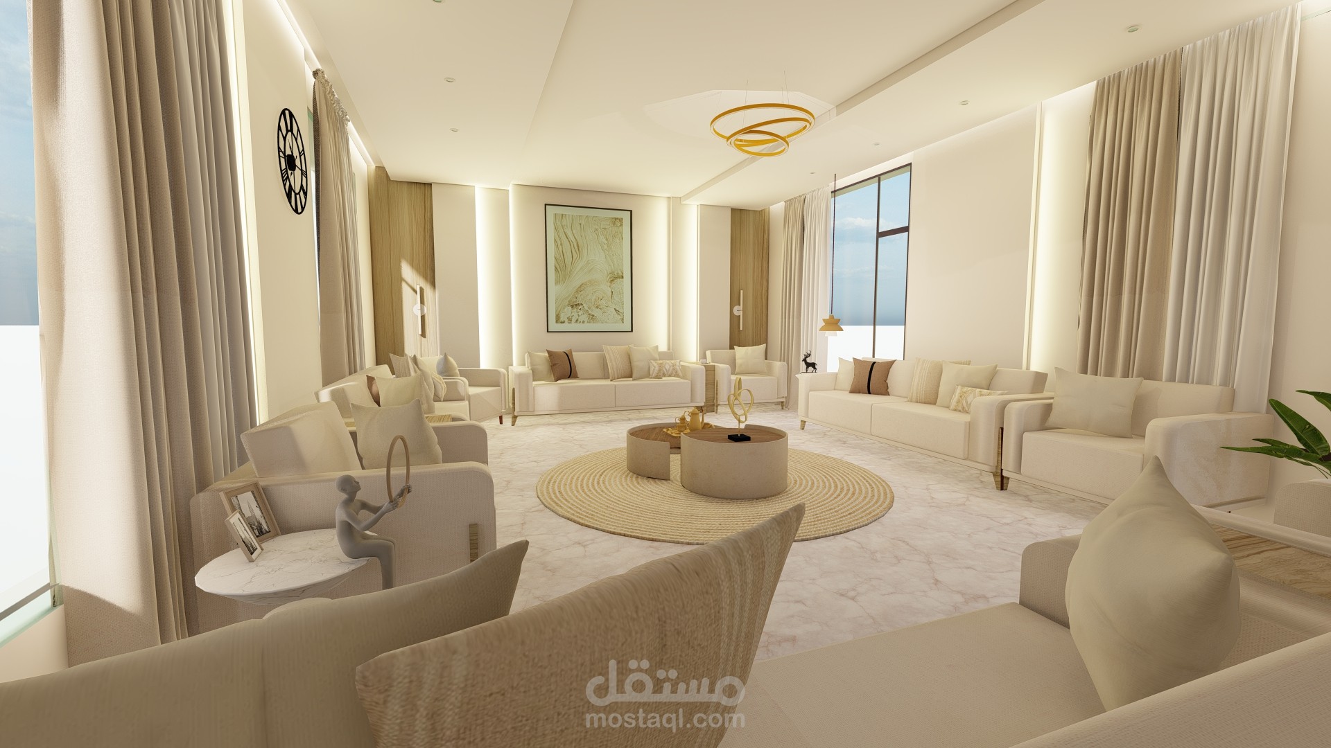 تصميم مجلس مودرن يجمع بين الفخامة والبساطة