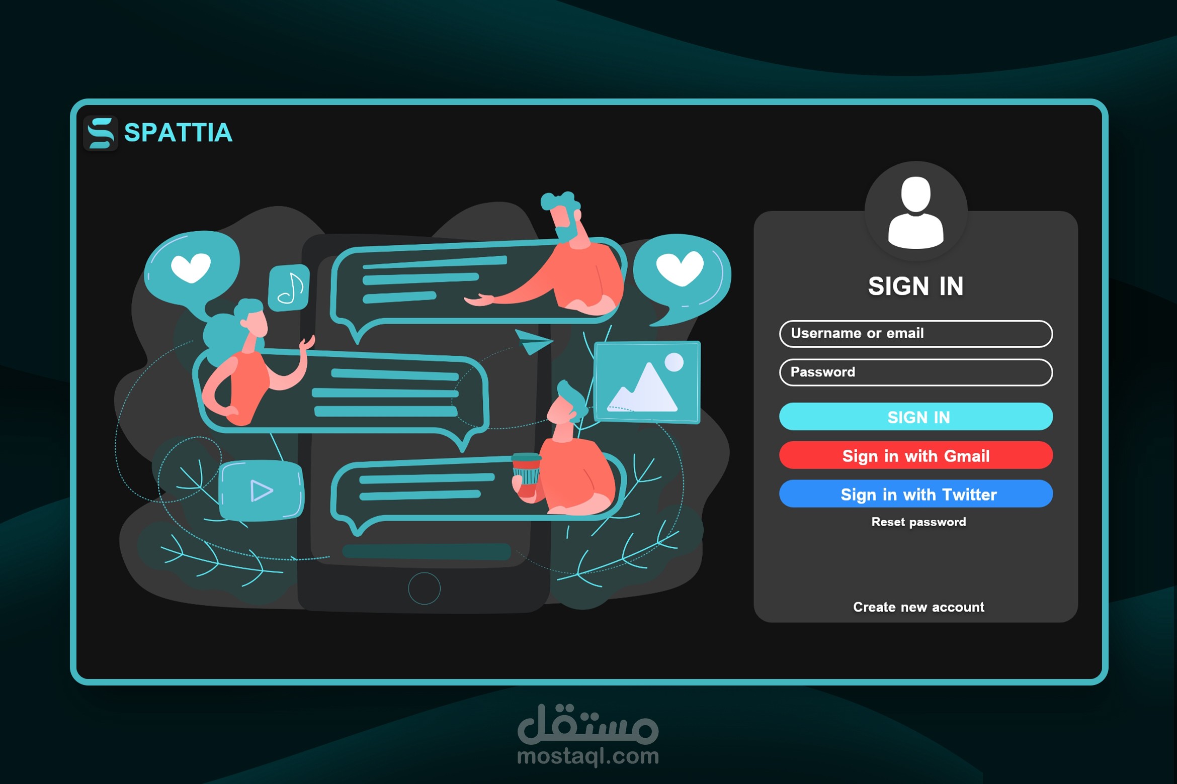 Social Media Website Design SPATTIA