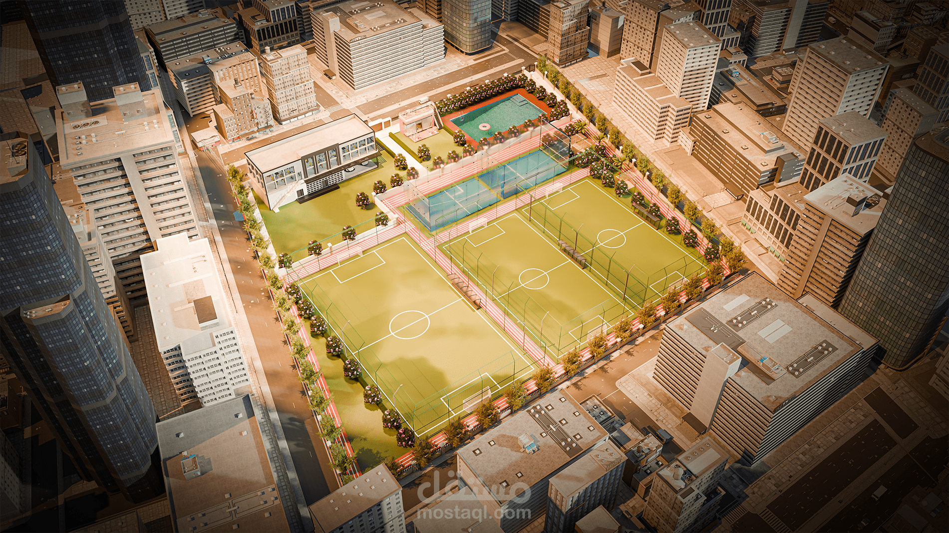 تصميم نادي رياضي (Visual Design + 3D Animation Promo)