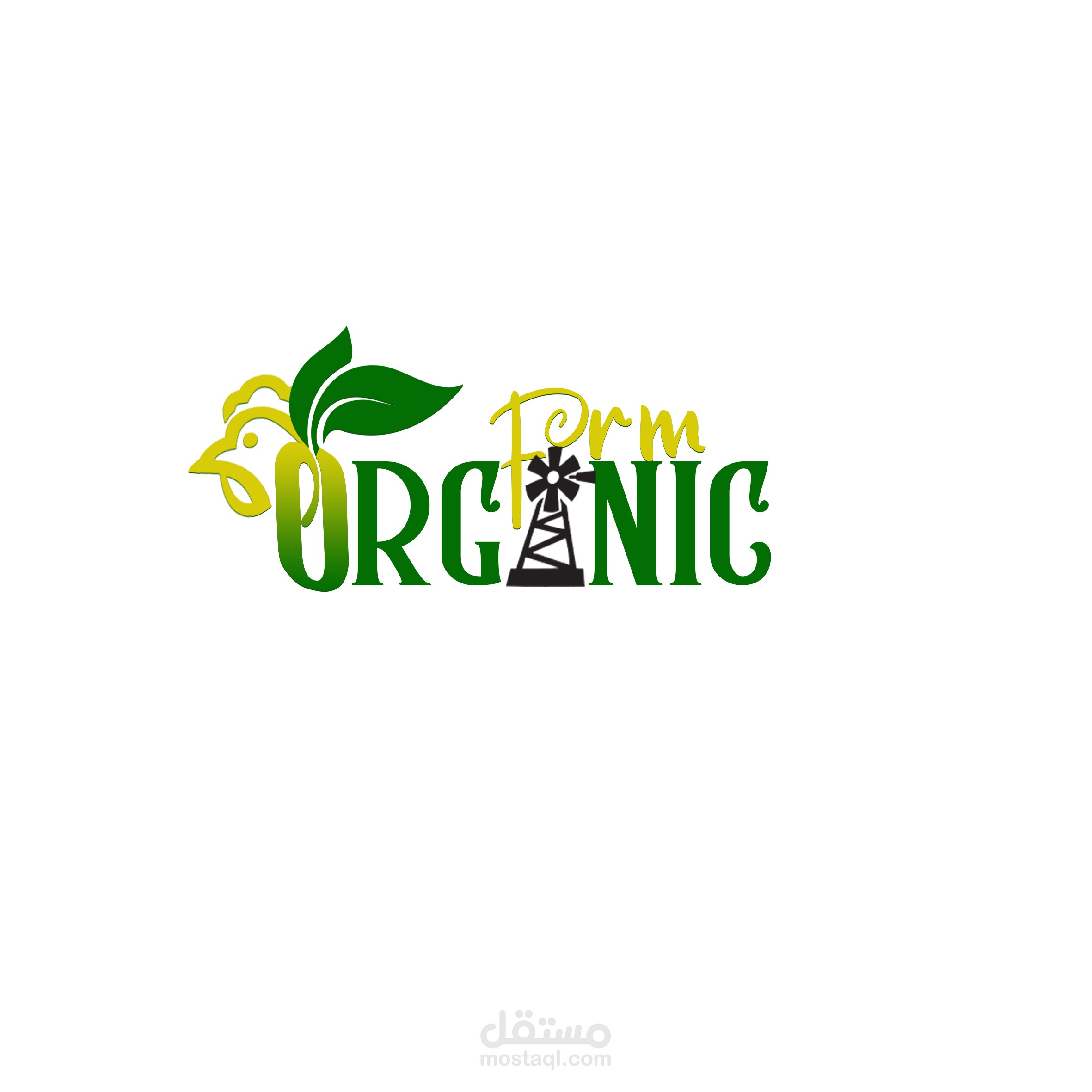 شعار لمزرعة دواجن عضويه بأسم أورجانيك باللغه الانجليزيهORGANIC