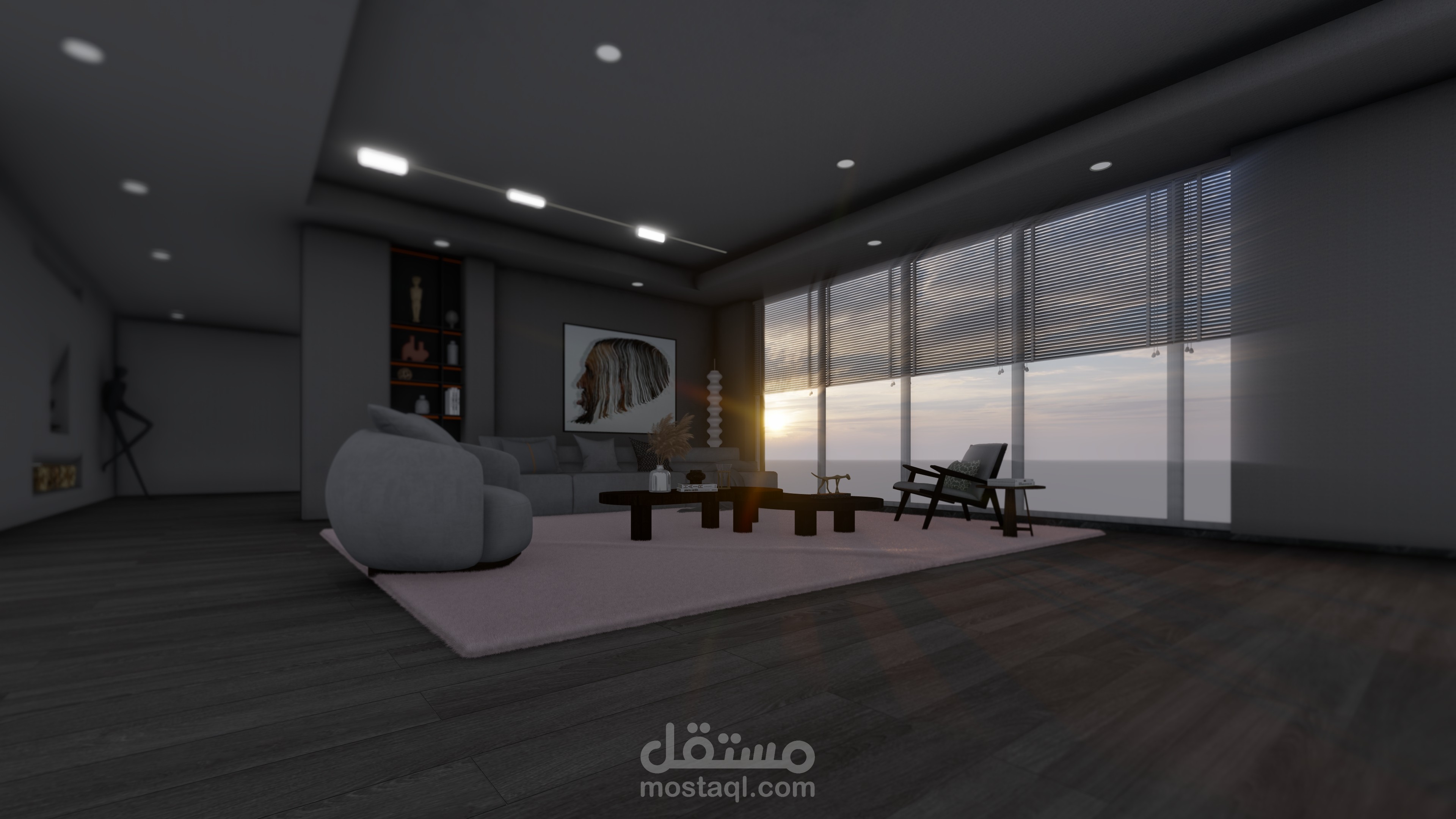 تصميم داخلي  لغرفة معيشة بإخراج احترافي باستخدام Lumion