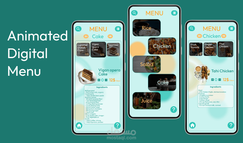 Animated Digital menu