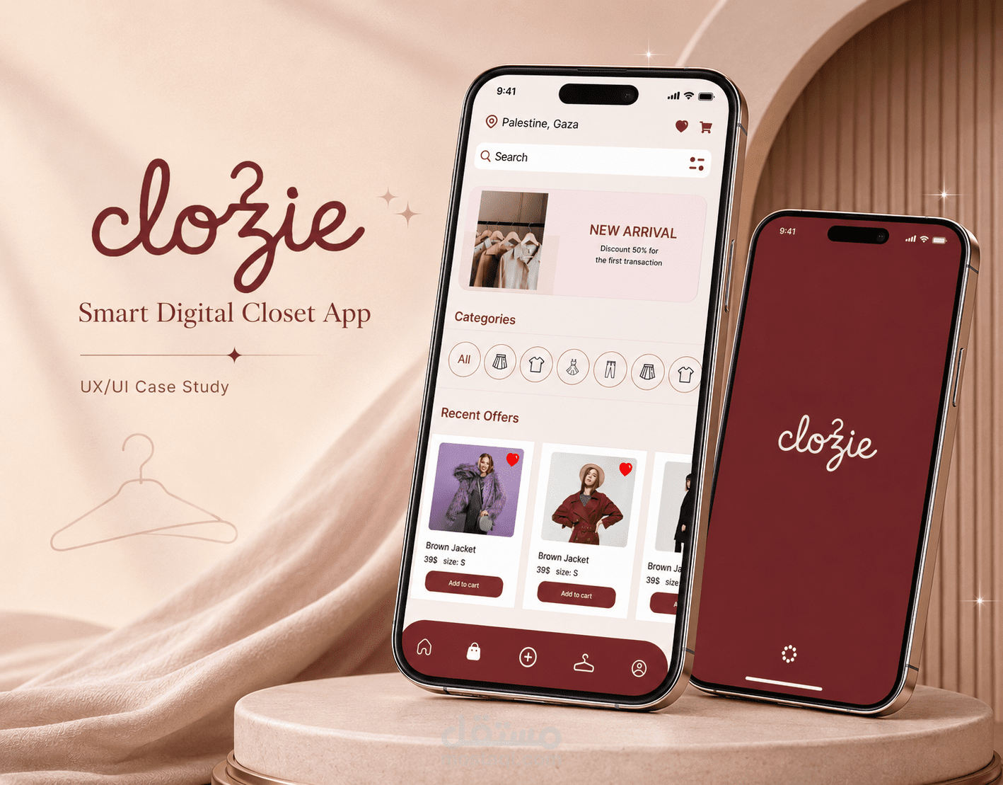 تصميم واجهات وتجربة مستخدم لتطبيق خزانة ذكية وتنسيق ملابس | Clozie