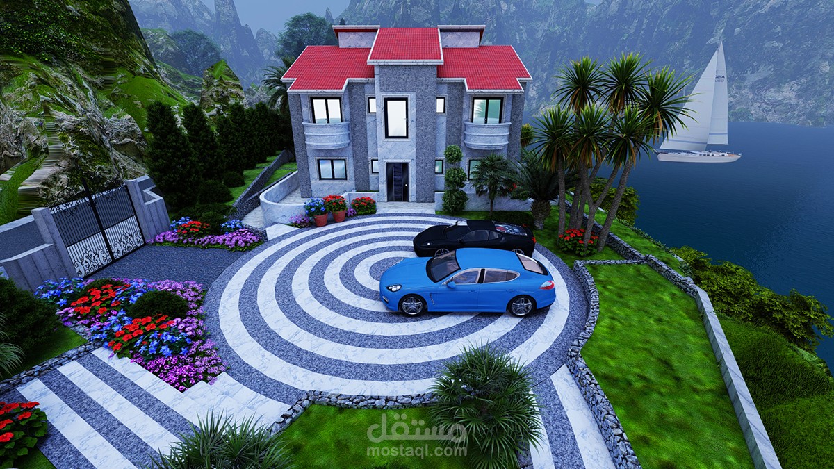 فيللا صغيرة مطلة على بحيرة