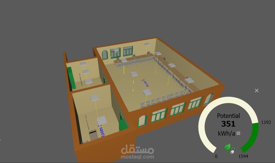 etude eclairage via dialux