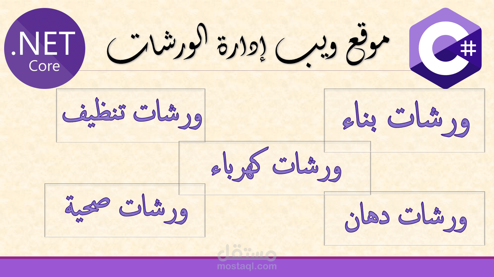 (مرفق فيديو) - موقع ويب إدارة الورشات بمختلف أنواعها باستخدام ASP.NET CORE