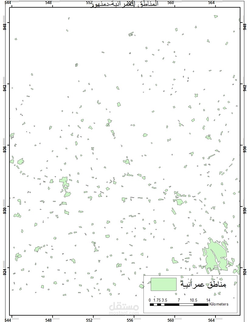 إعداد خريطة مناطق عمرانية باستخدام ArcGIS (نموذج تدريبي)