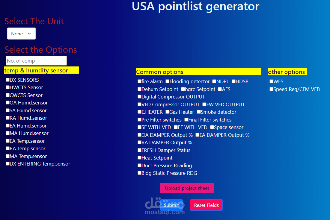 BMS pointlist configurator