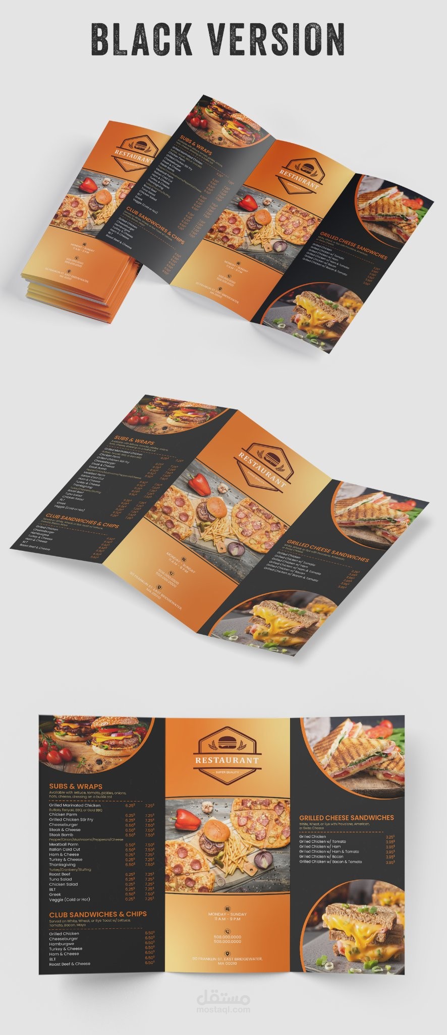 تصميم منيو مطعم