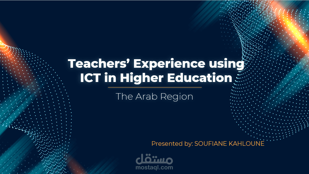 انجاز عرض تقديمي حول مستوى استعمال ICT في التعليم العالي في الدول العربية V2