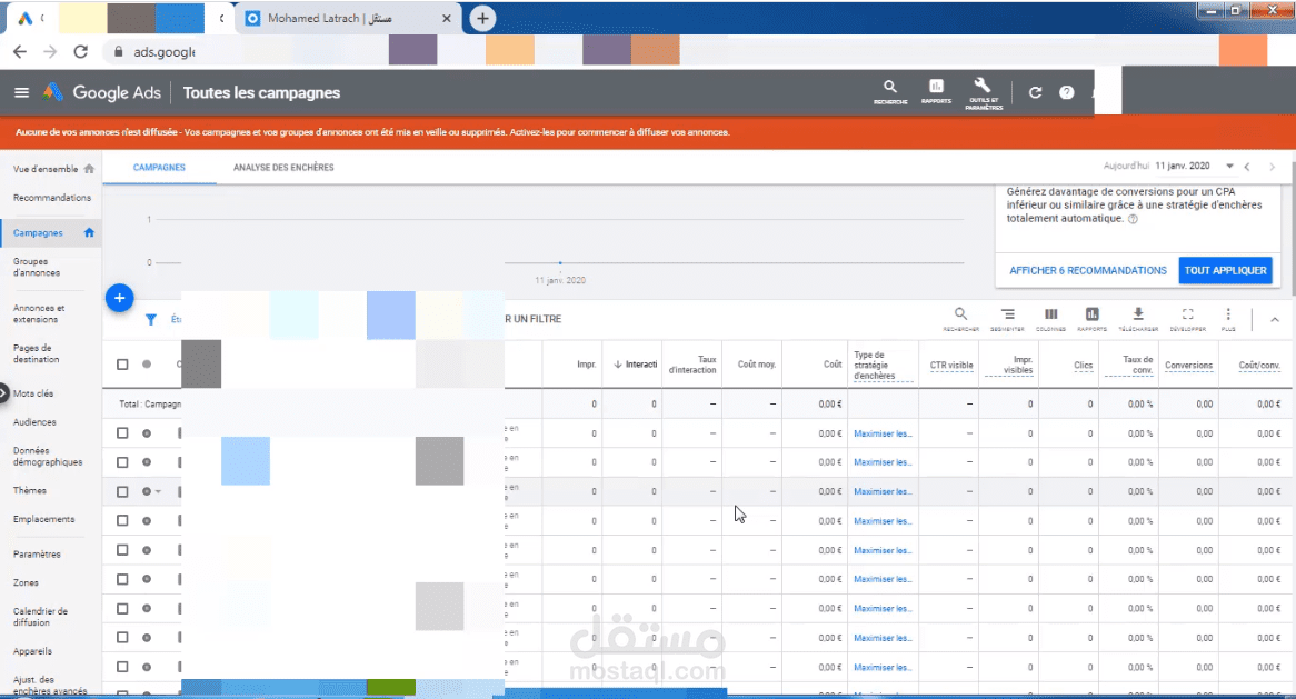 نتائج حملات جوجل أدوردز لشركة أوروبية - Google Ads