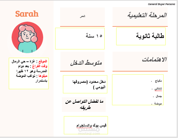 تصميم بيرسونا بائع