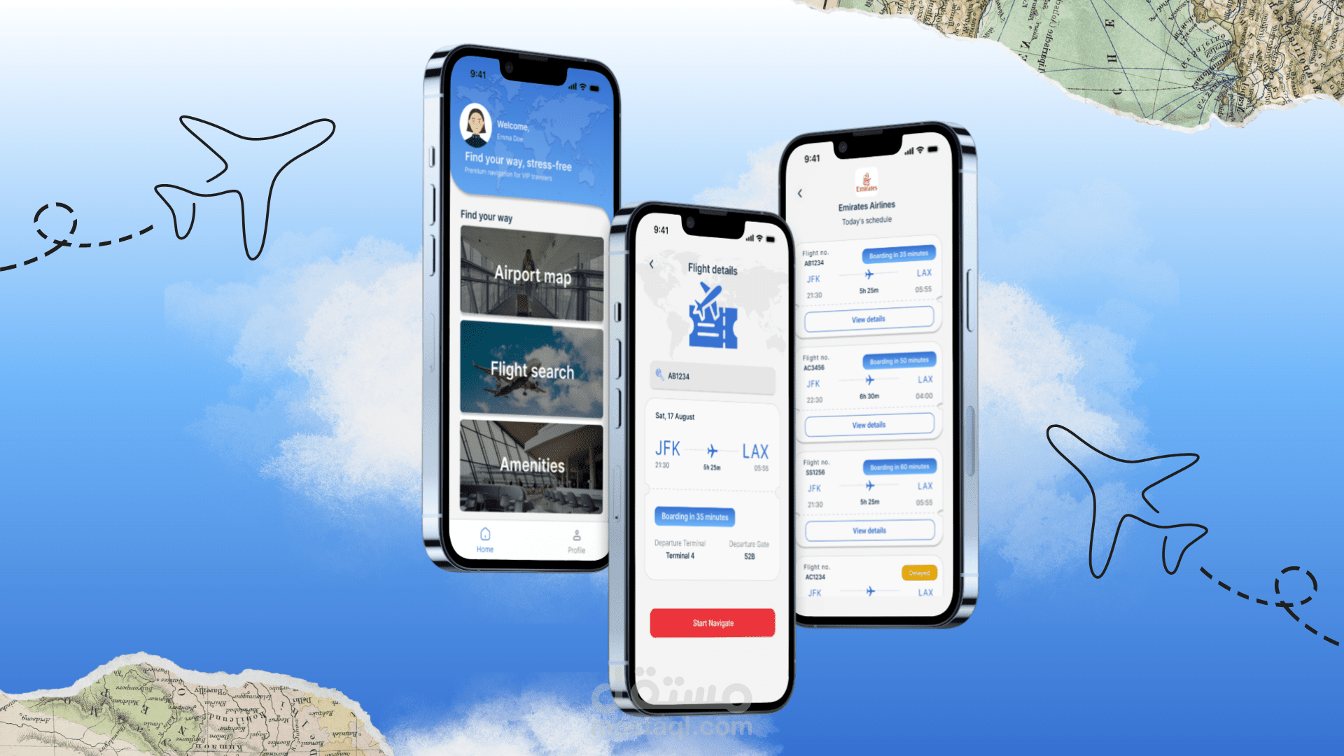 GateHopper – تطبيق Flutter للتنقل داخل مطار LAX ومتابعة الرحلات في الوقت الحقيقي