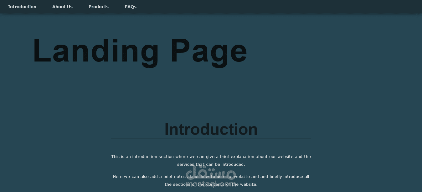 Landing page design