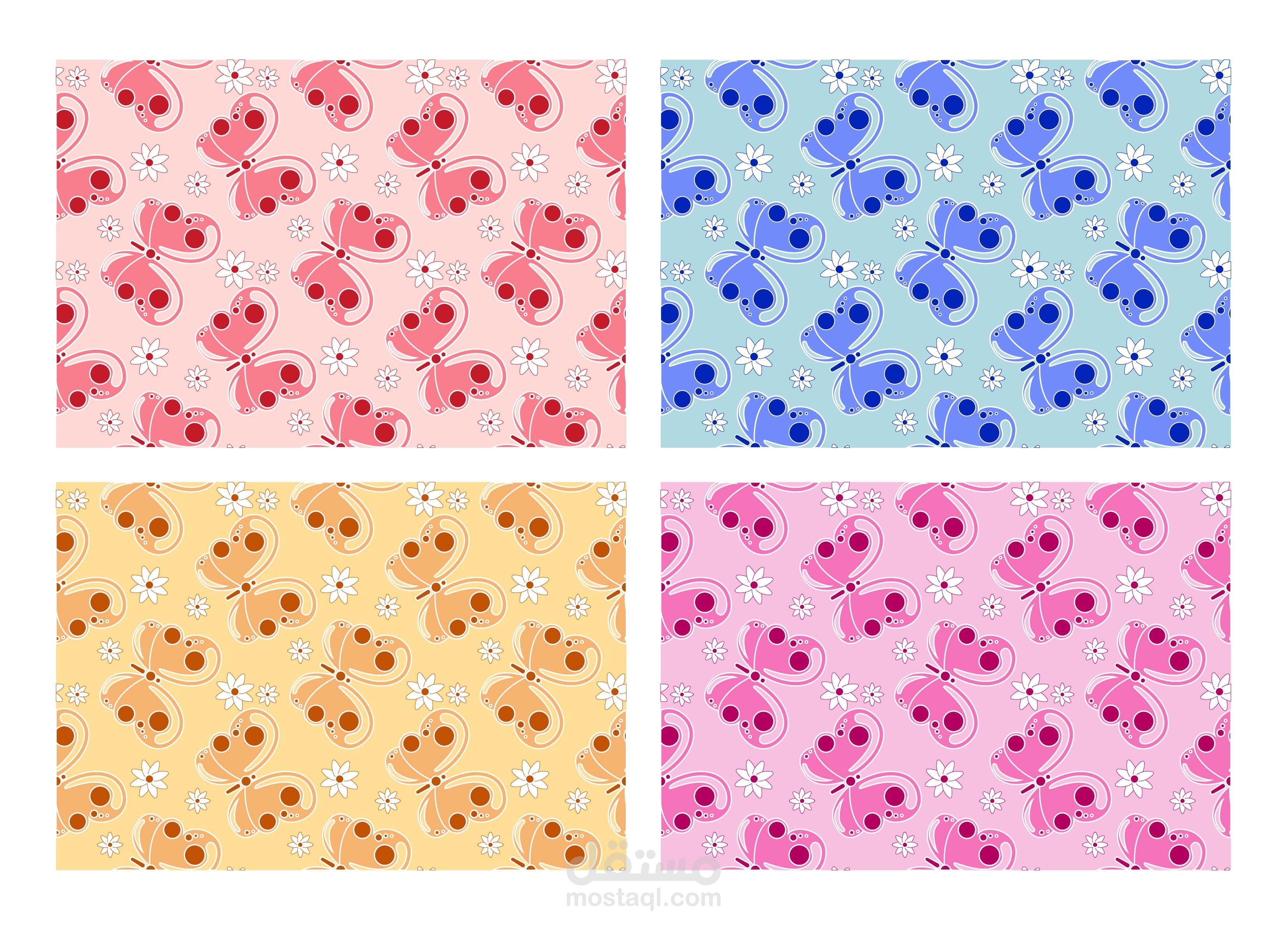 رسم طبعات للقماش - Seamless Patterns for printed fabrics