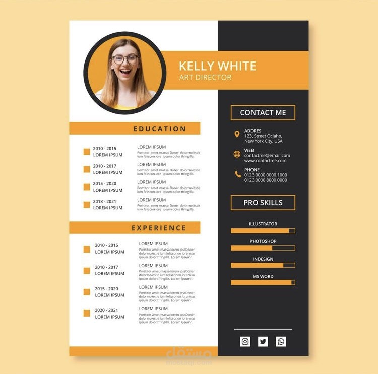 تصميم cv بشكل احترافي