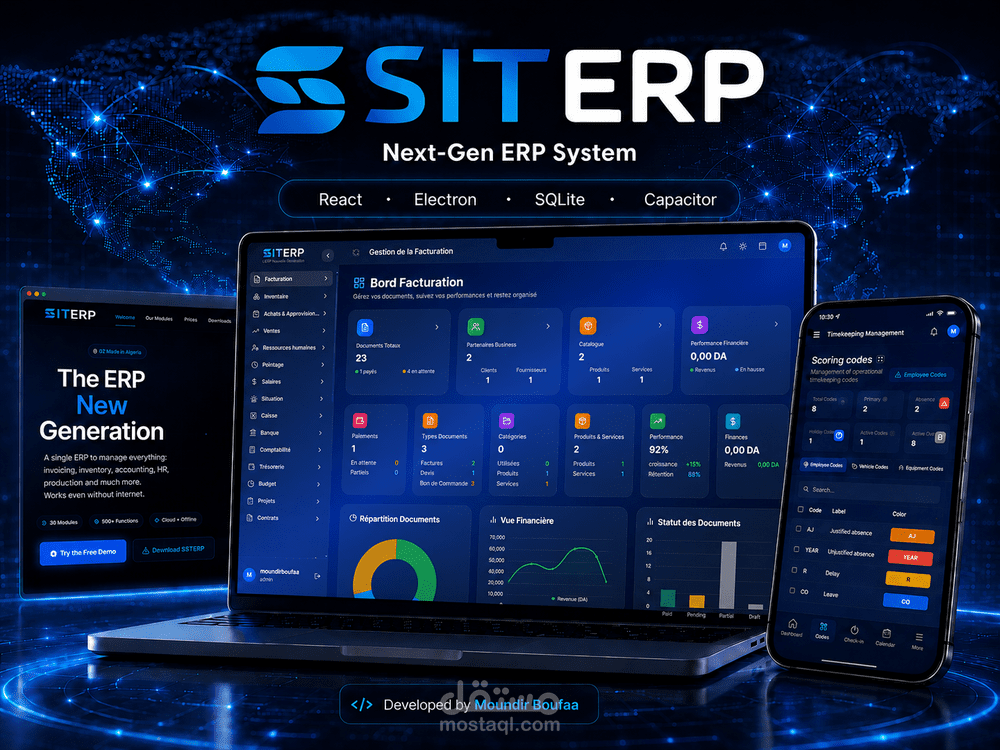 SITERP — نظام ERP من الجيل الجديد | 30+ وحدة | Online + Offline