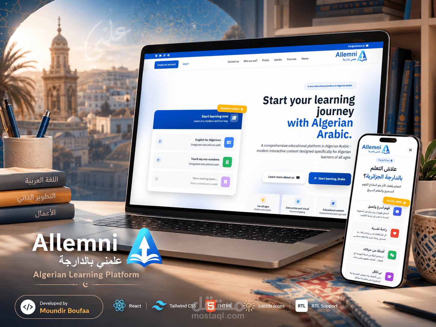 Allemni — منصة EdTech تعليمية بالدارجة الجزائرية