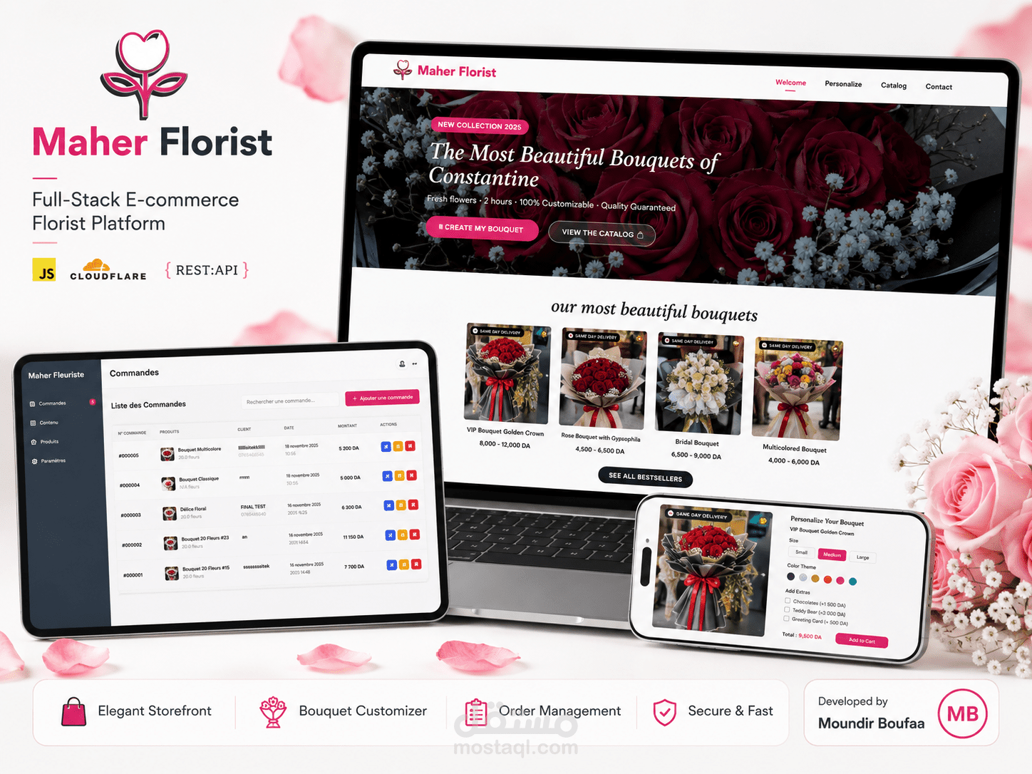 Maher Fleuriste — منصة E-commerce لمحل زهور