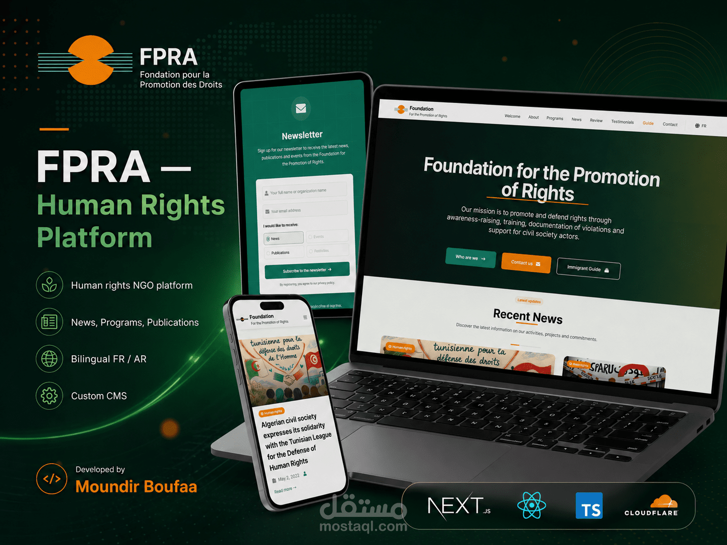 FPRA — موقع مؤسسة حقوق الإنسان ونظام إدارة المحتوى