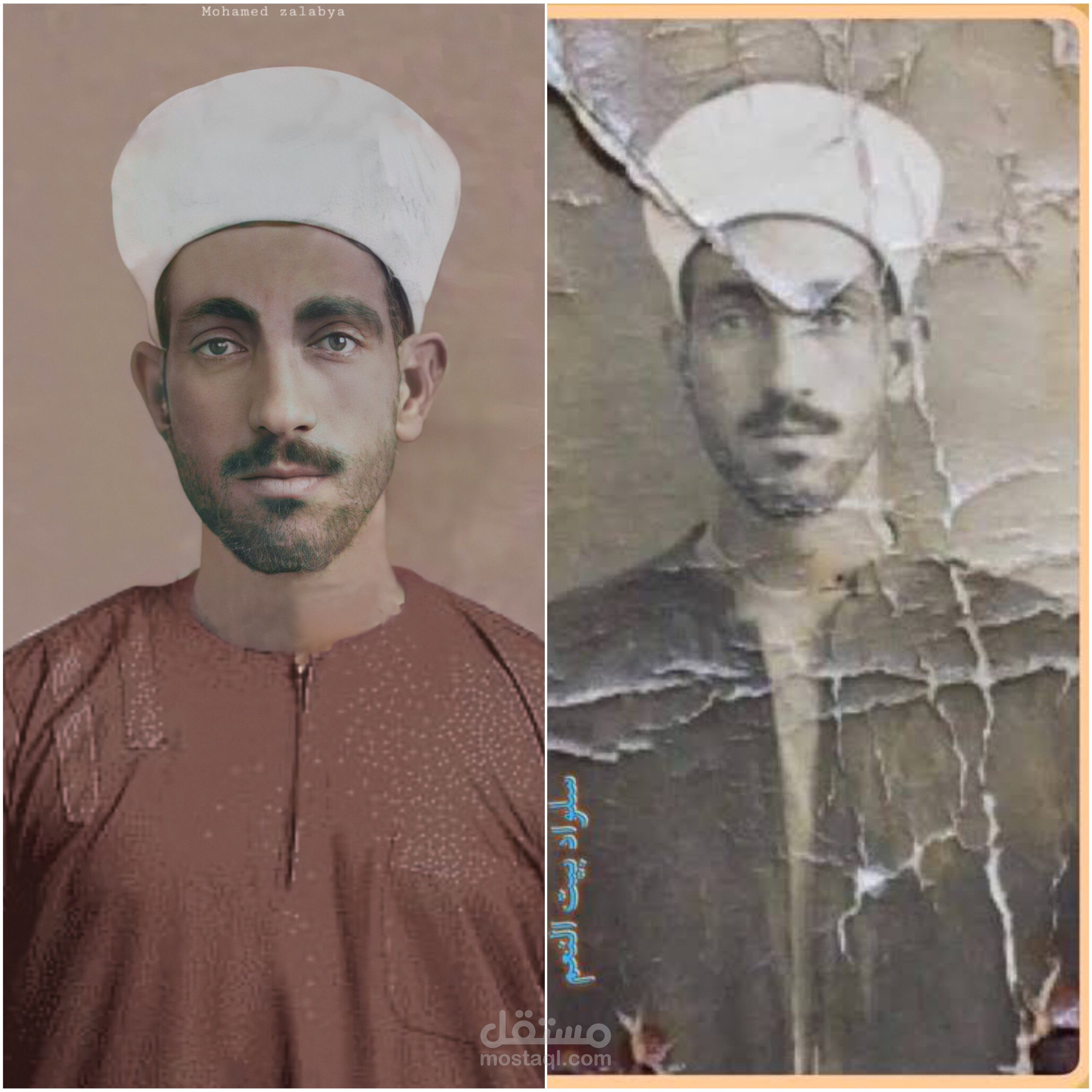 ترميم صوره قديمه ومعالجه البشره والوانها واعادة الحياة ليها