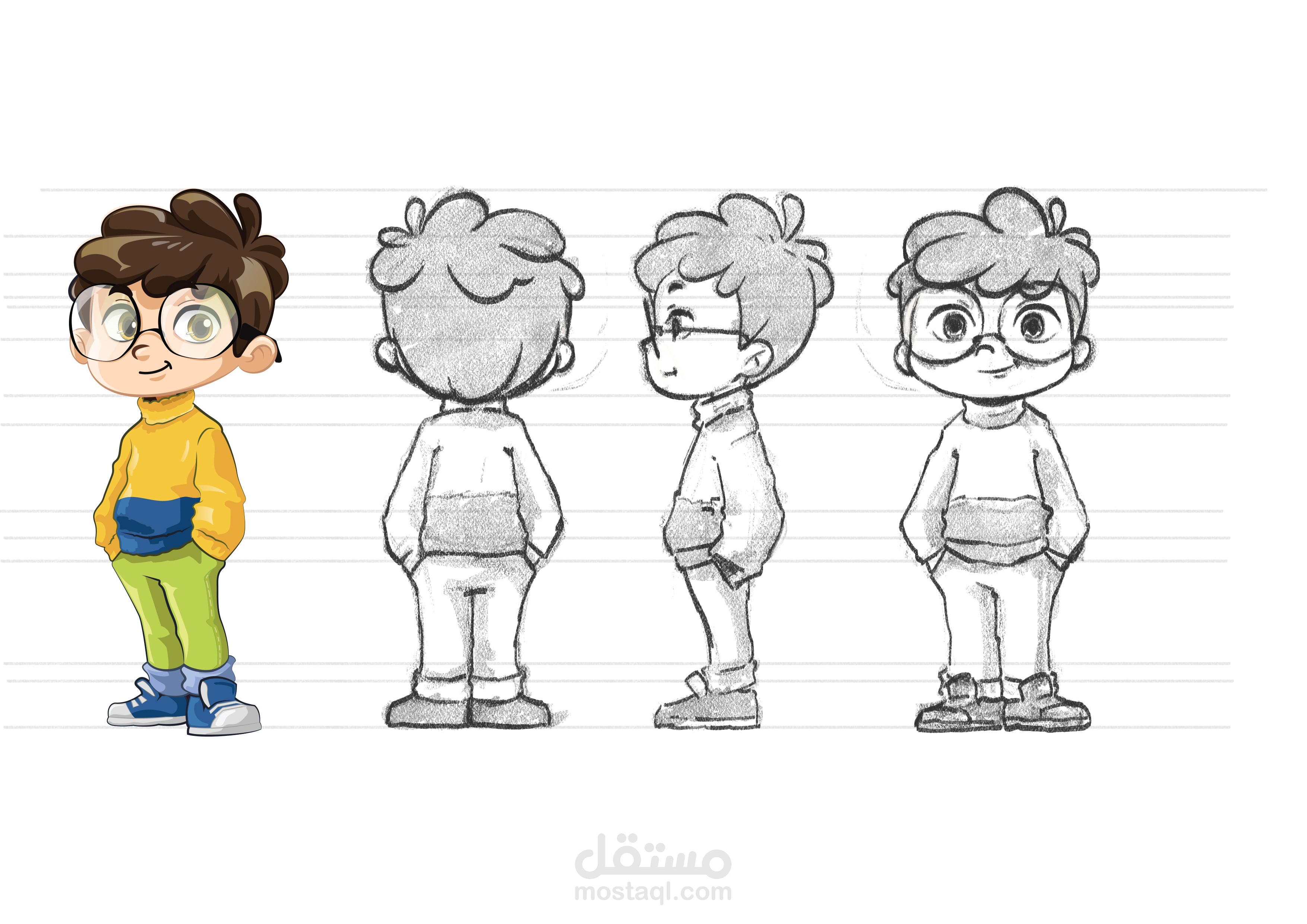 رسم شخصية كرتونية مبسطة