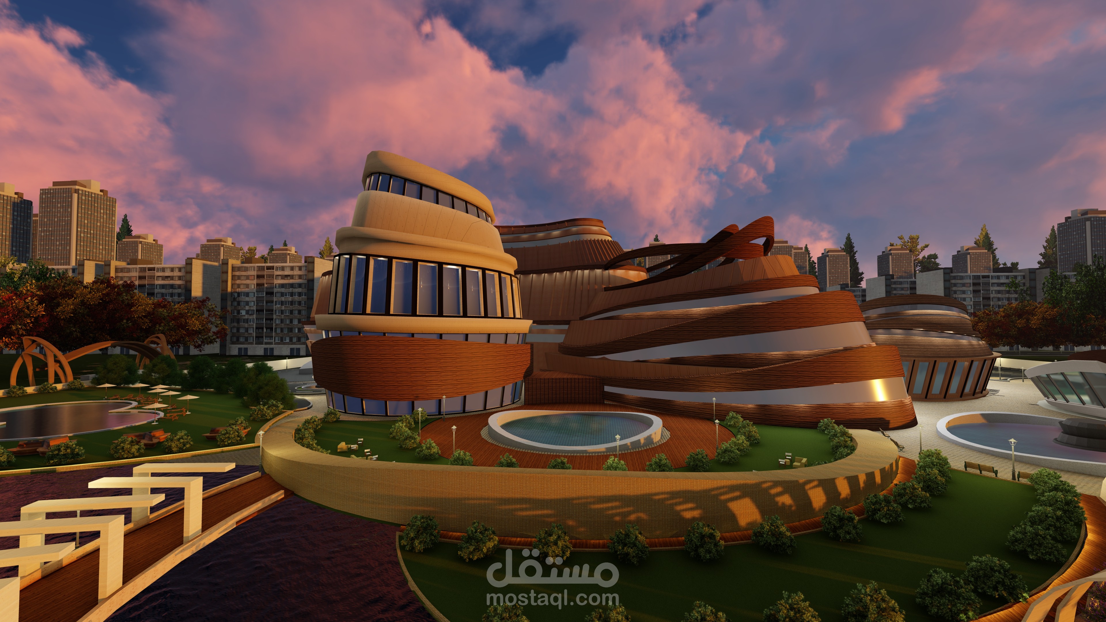 تصميم 3d مبنى ثقافي