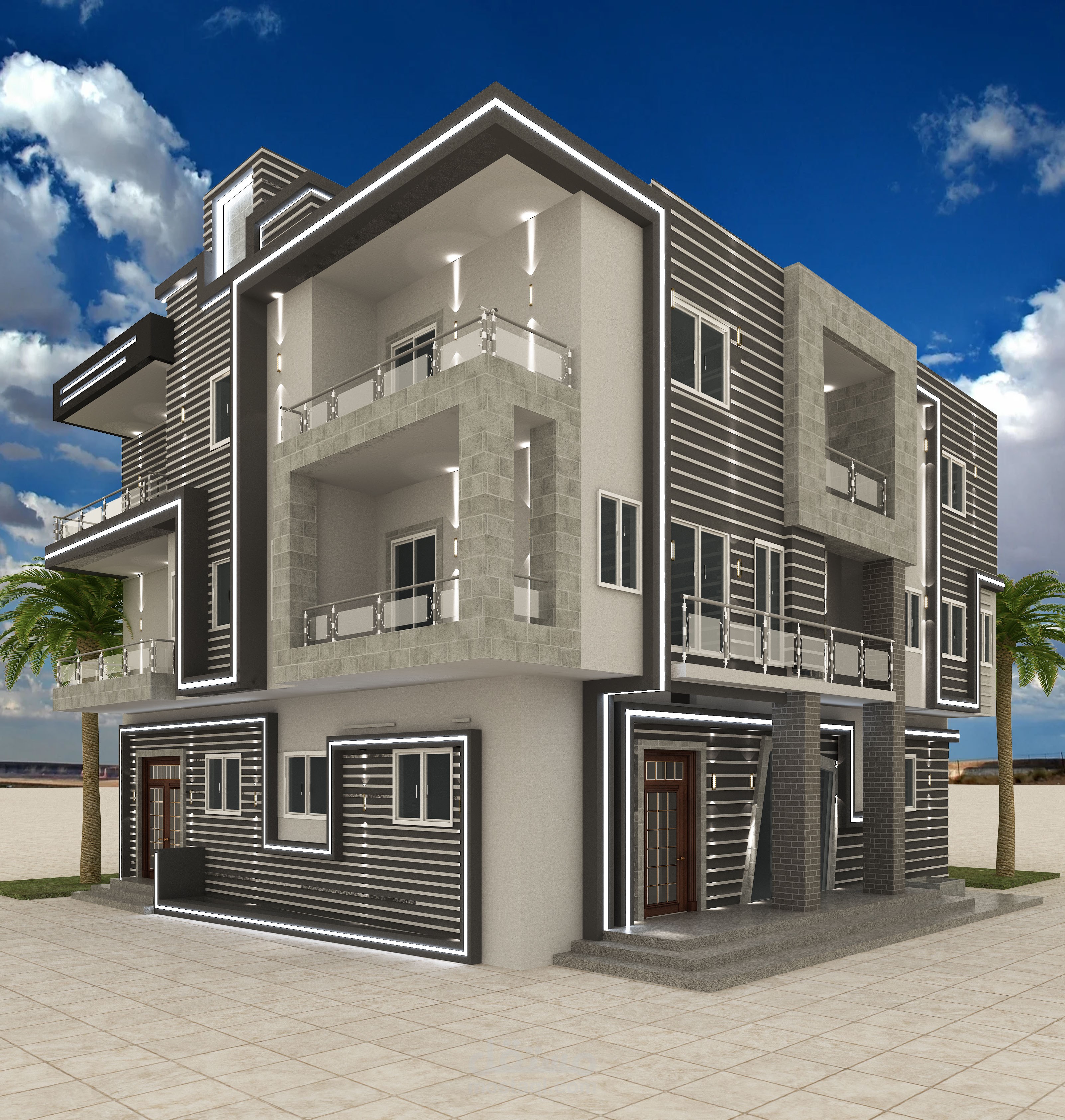 تصميم خارجي لمبني سكني