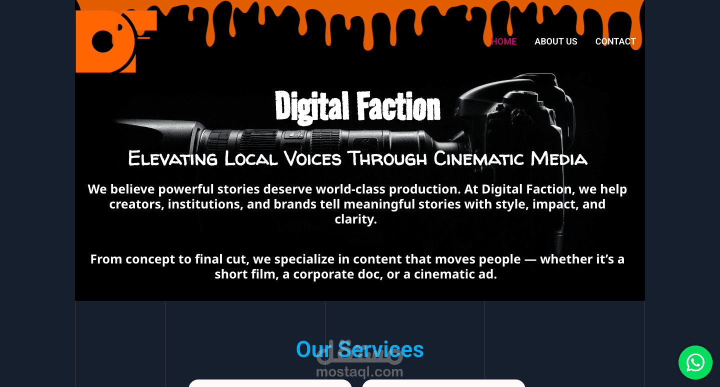 تصميم موقع تفاعلي لخدمات السوشيال ميديا ومعدات التصوير | WordPress