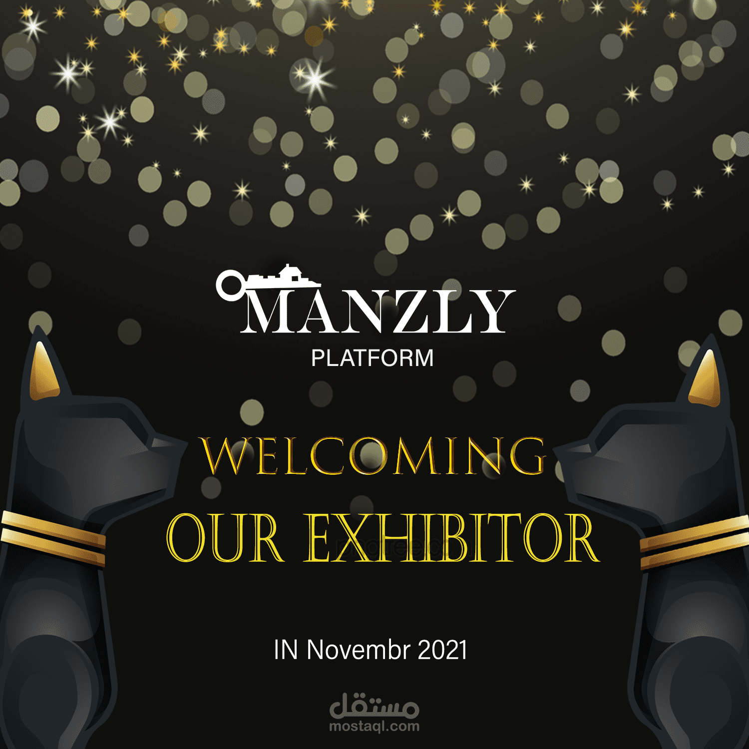 بنرات سوشيال ميديا دعايه معرض منصه منزليو تصميم شعار