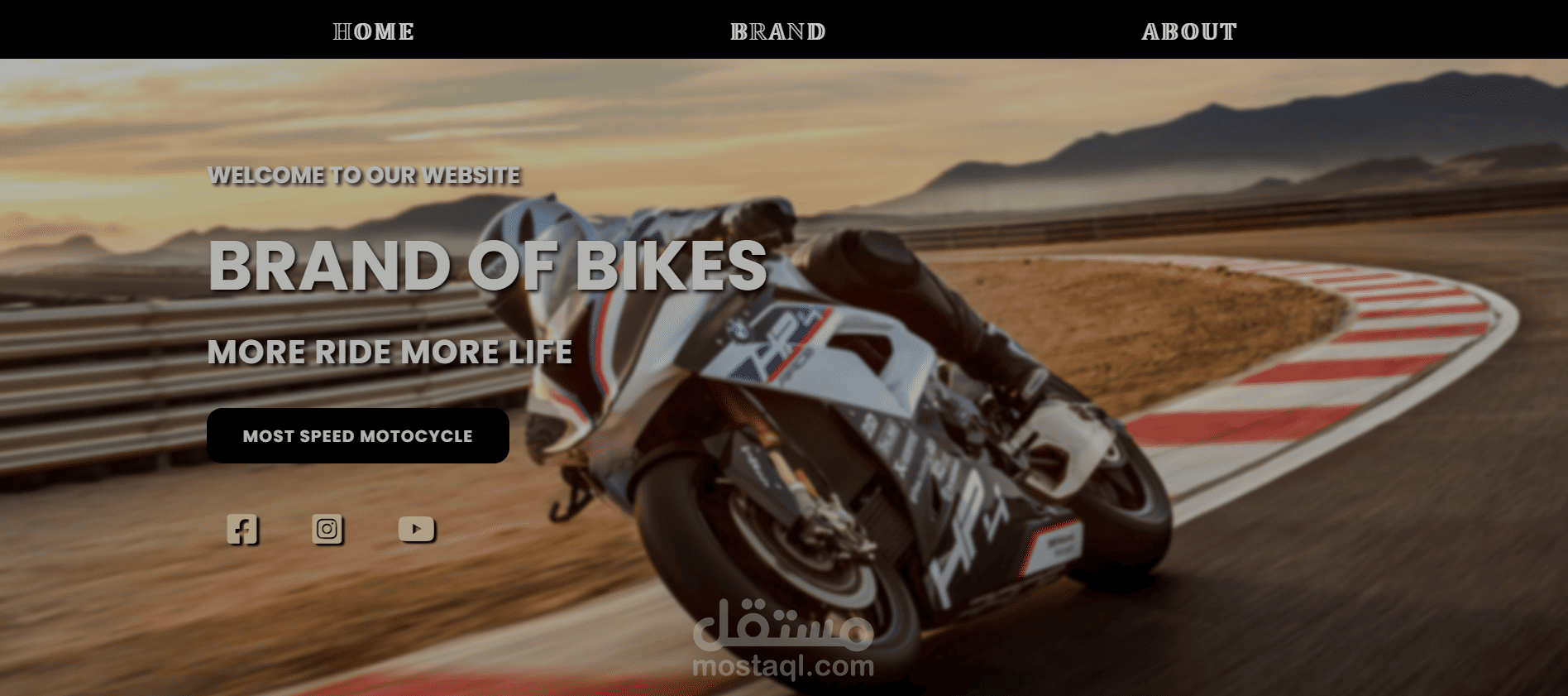 تصميم وتطوير موقع إلكتروني متكامل لبيع وعرض الموتوسيكلات " Brand of bikes "