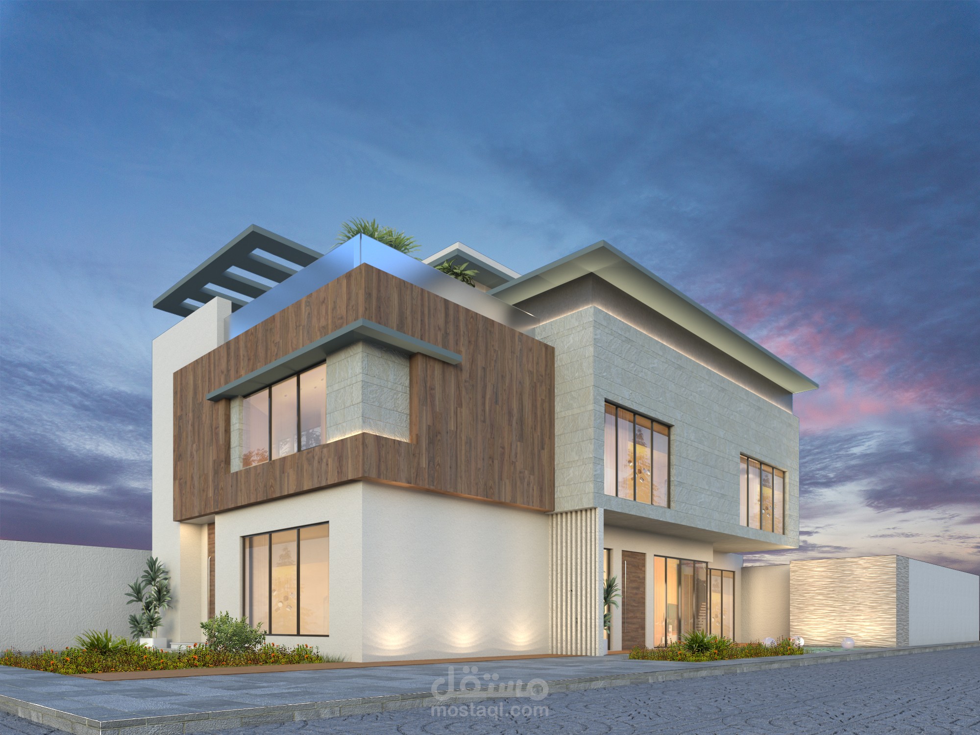 تصميم معمار حديث و بطرازعصري لفيلا في الرياض - السعودية