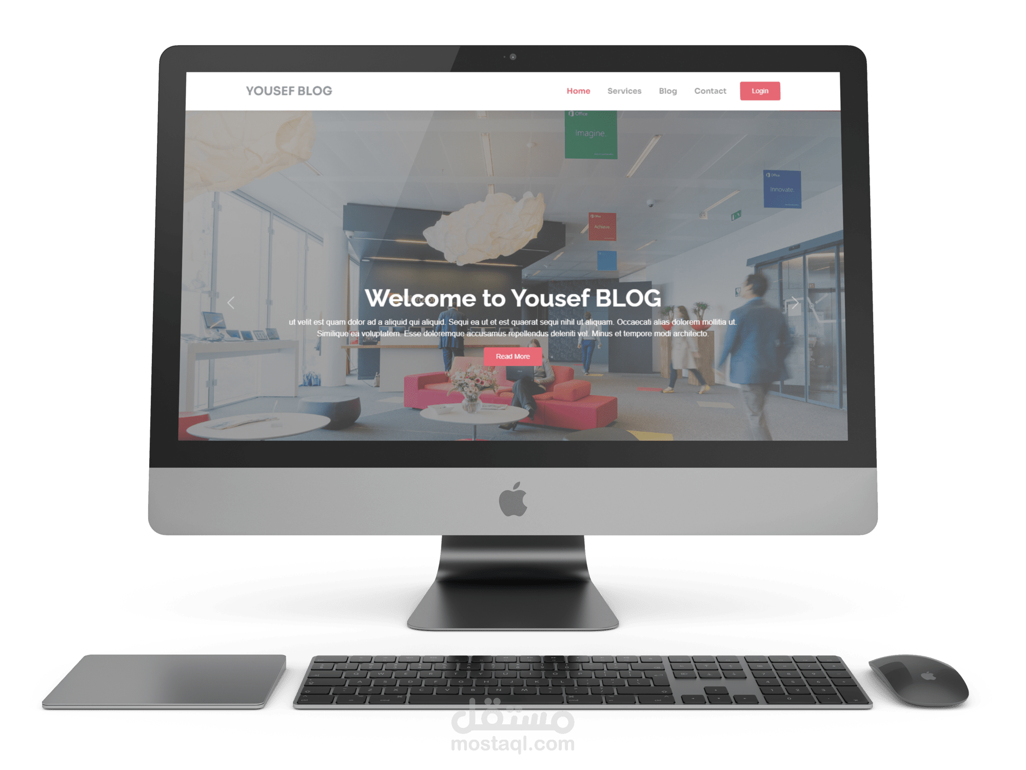 موقع إلكتروني - لعرض خدمات مع مدونة