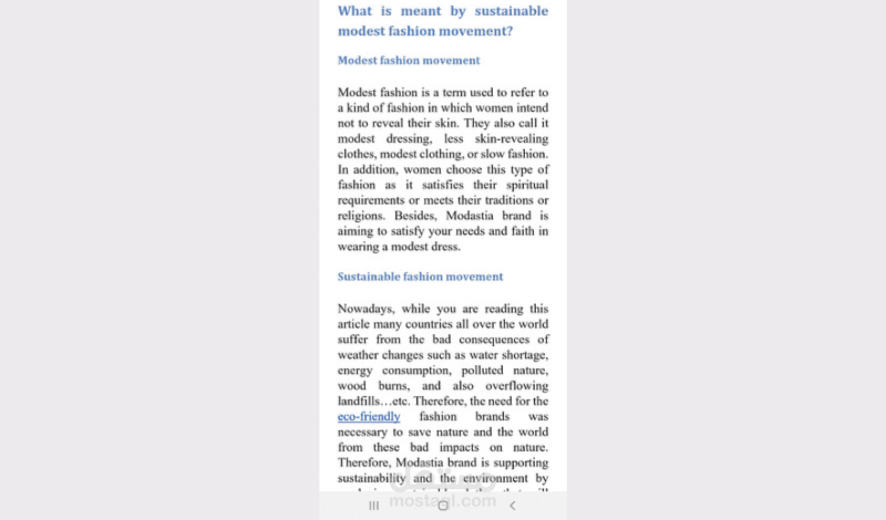 كتابة محتوى مقال متوافق مع SEO باللغة الانجليزية عن Sustainable modest fashion