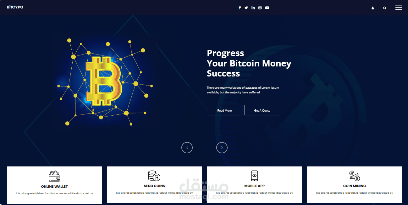 موقع ويب BitCYPO للعملات الرقمية
