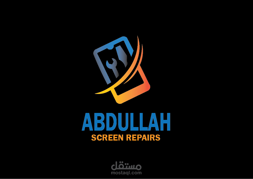 شعار لمحل تصليح شاشات الهواتف