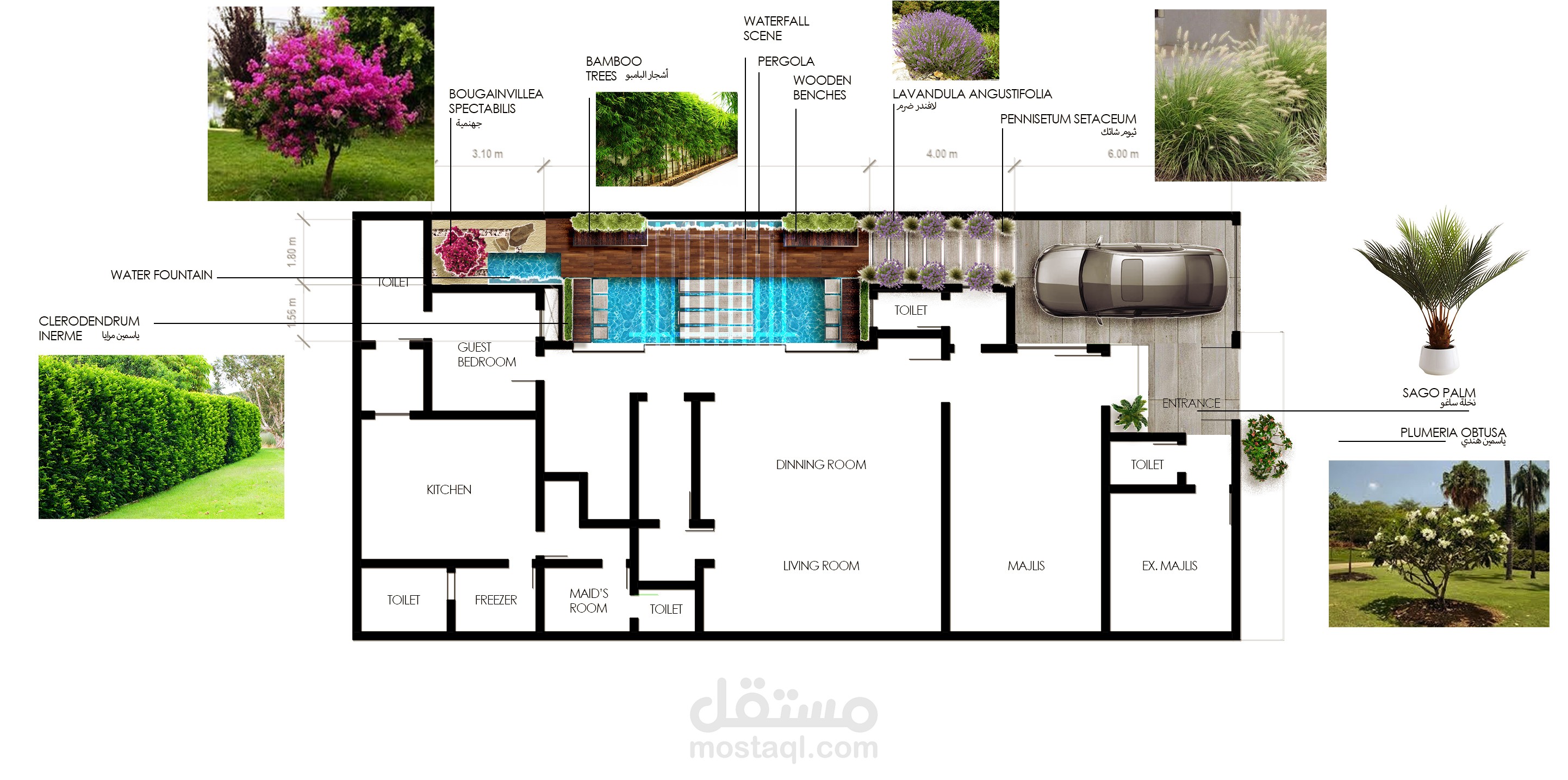 تصميم حديقة فيلا سكنية