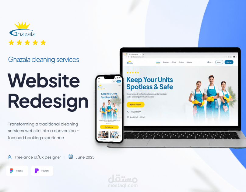 Ghazala cleaning services _ Website redesign