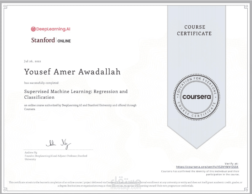 Supervised Machine Learning: Regression and Classification – Andrew Ng