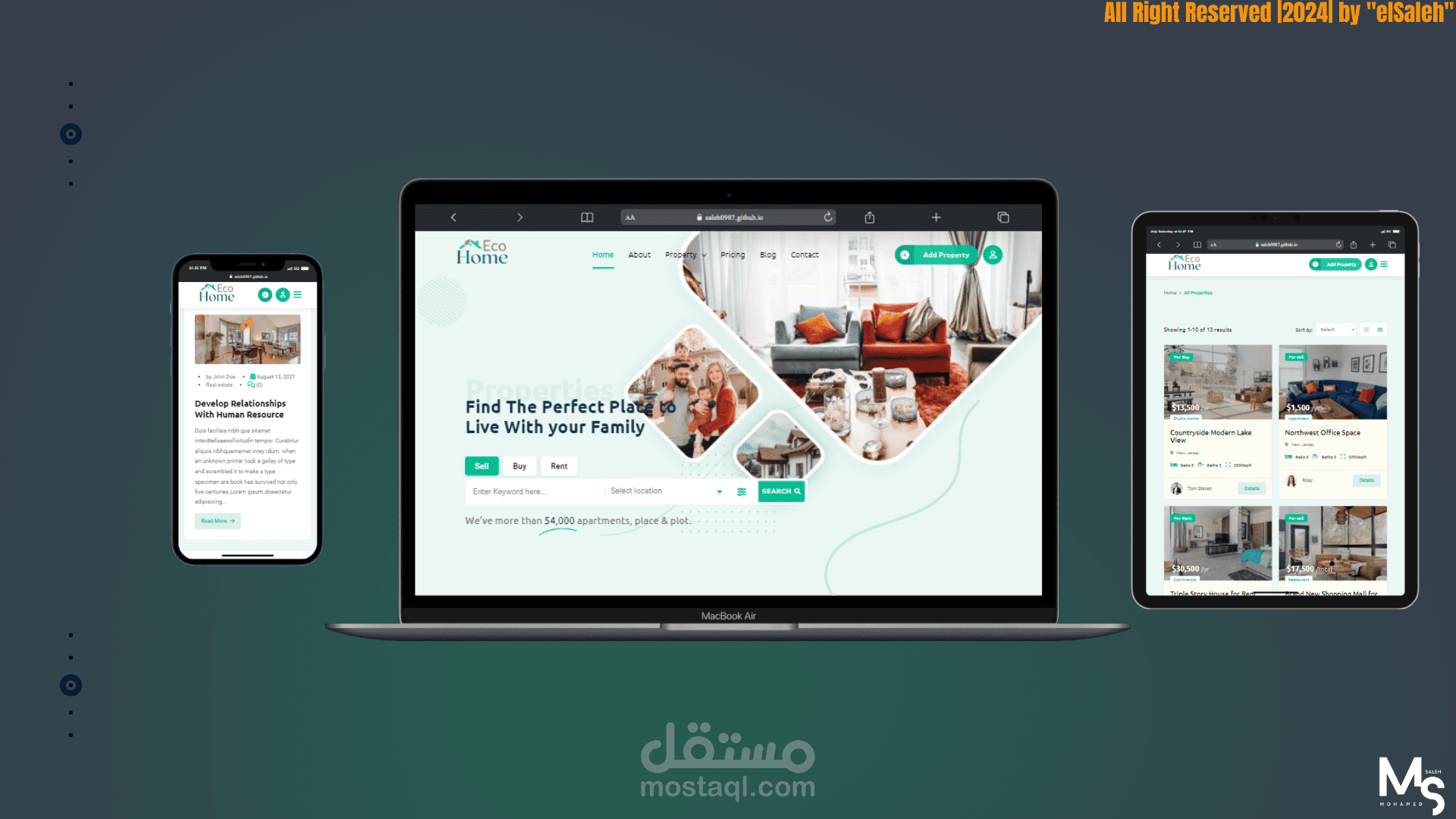 موقع كامل لعرض وبيع العقارات