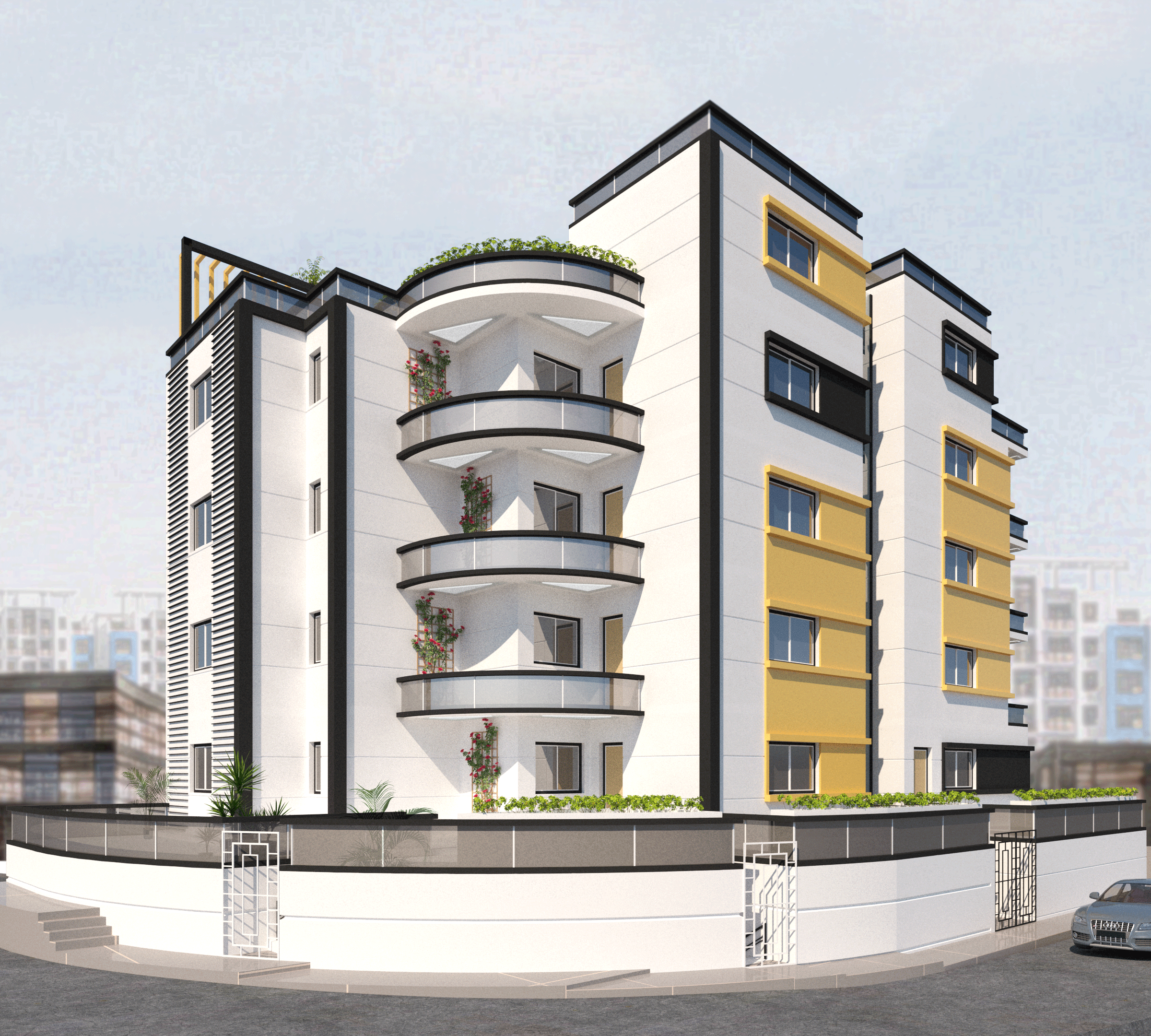 تصميم الواجهة الخارجية لمبنى سكني في تركيا