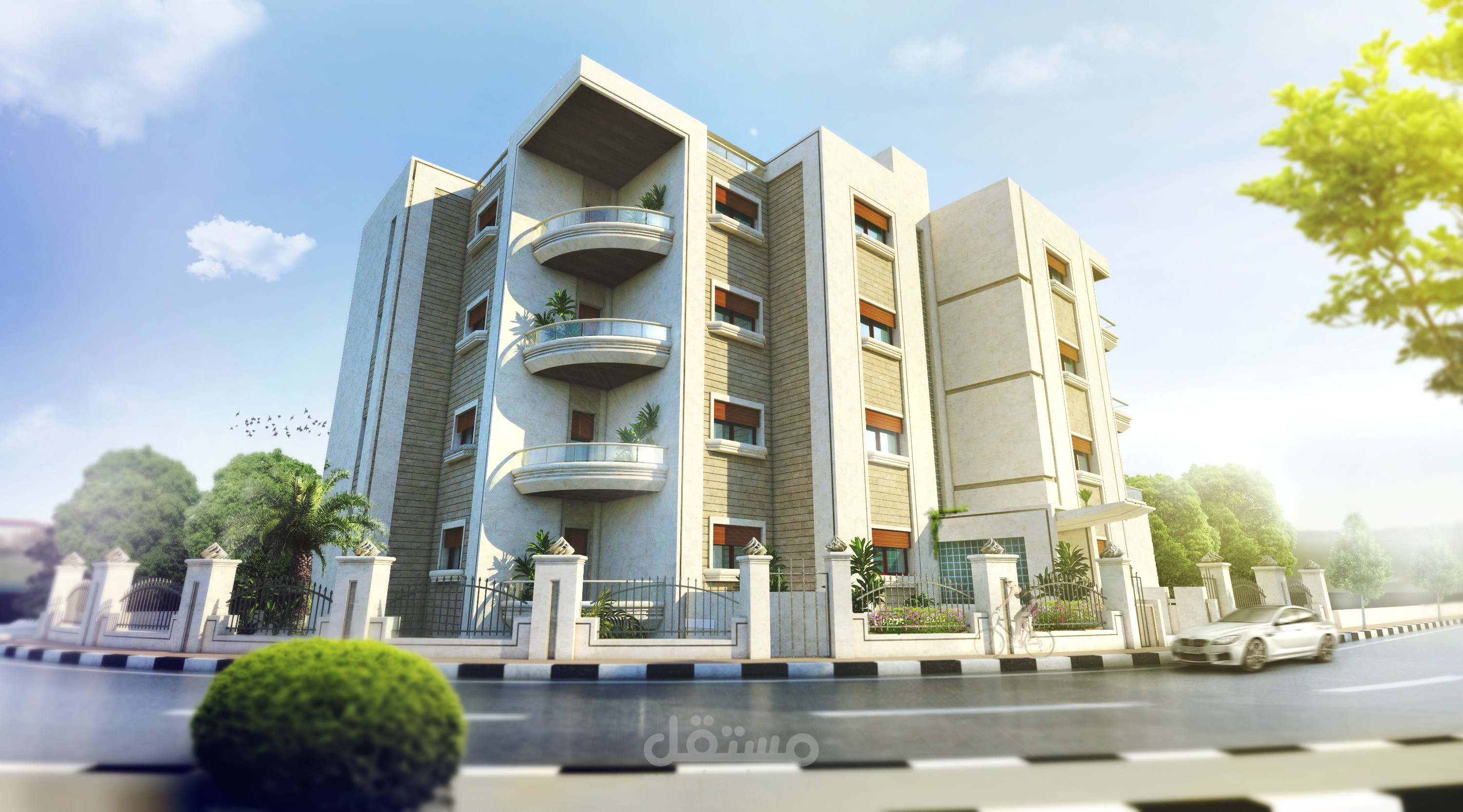 تصميم خارجي لمبنى سكني في السودان