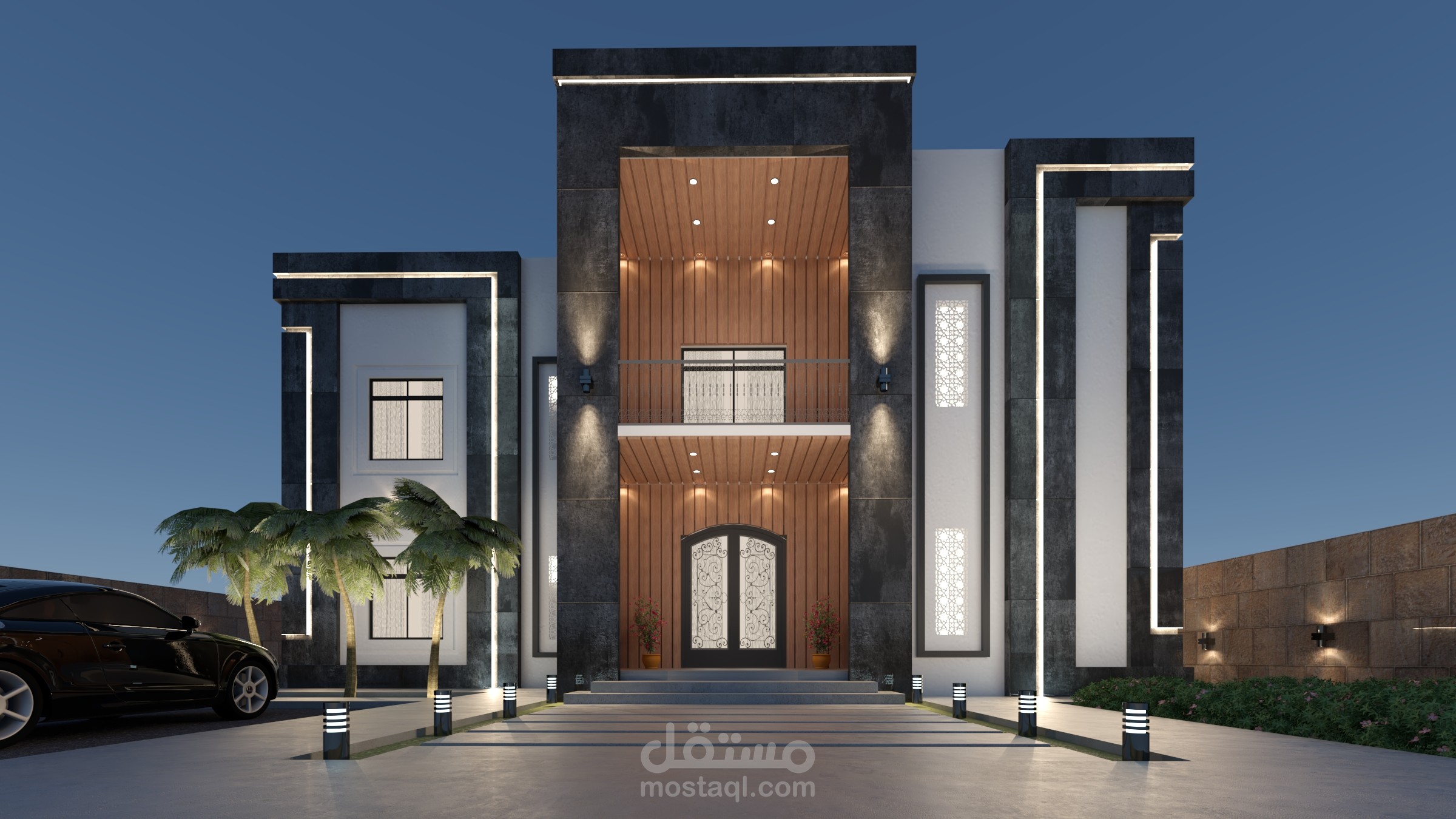 تصميم واجهة خارجية لفيلا سكنية في السعودية