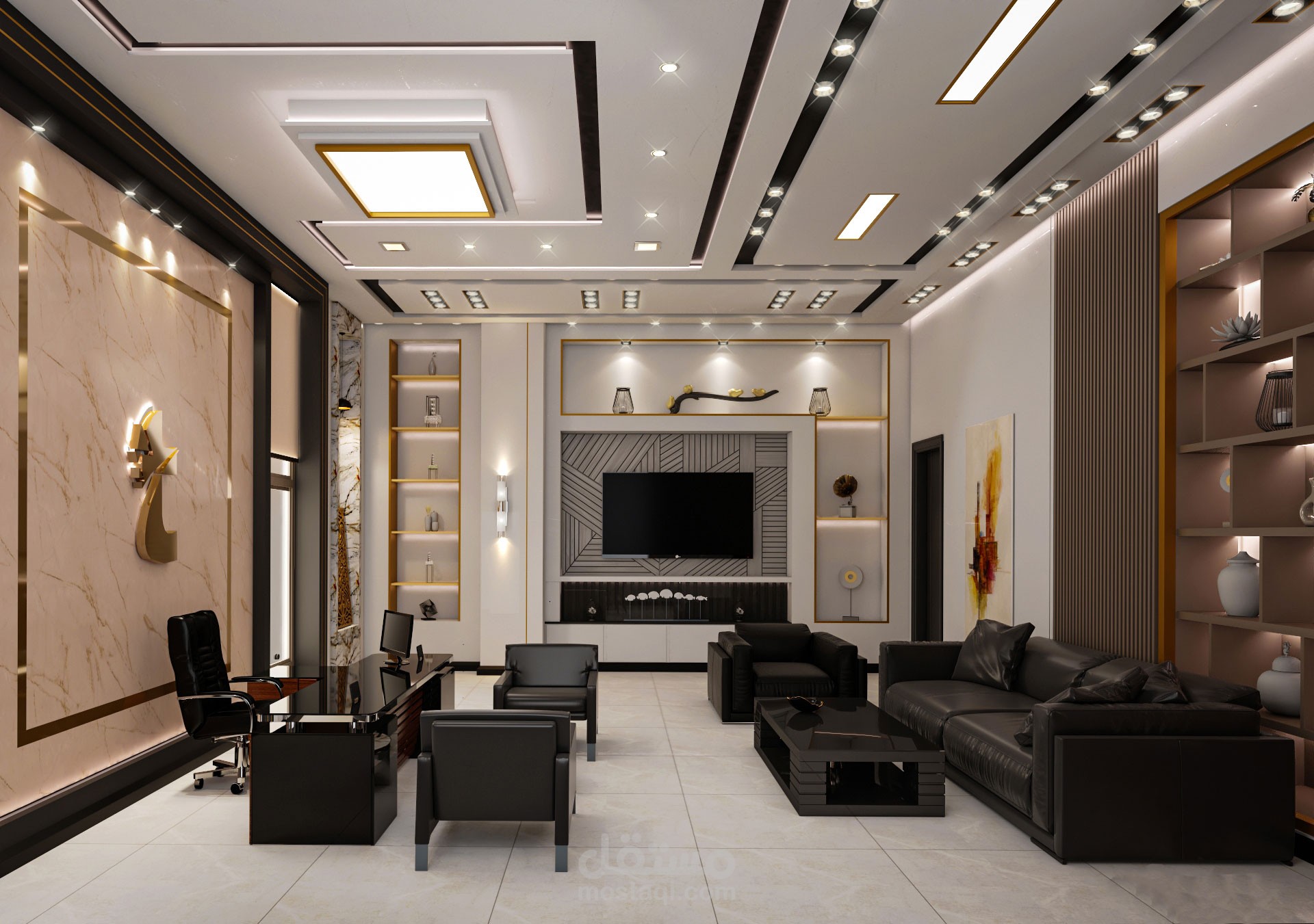 تصميم داخلي لمكتب مدير اعمال