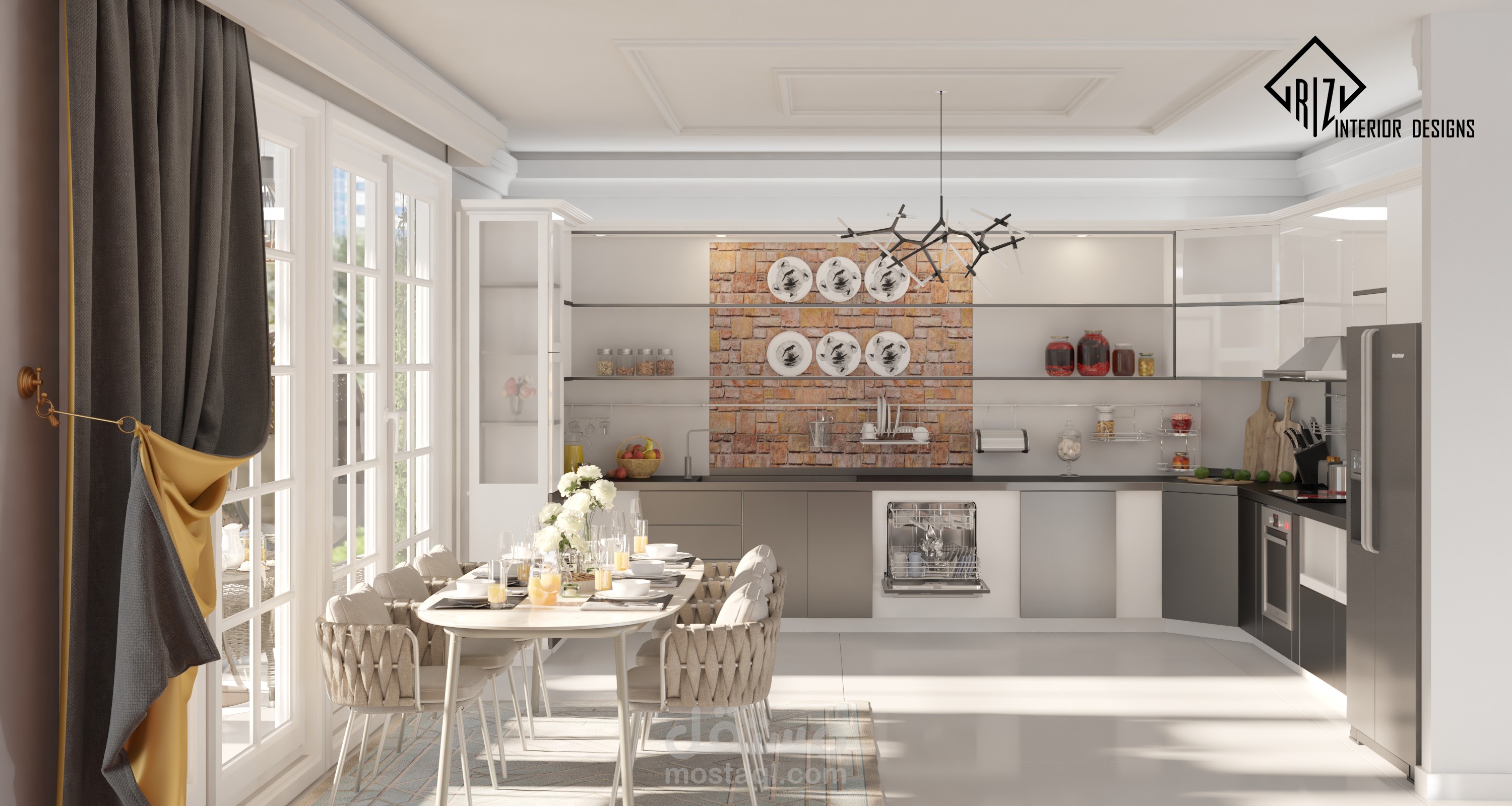 MODERN KITCHEN WITH DINING - Day Mode