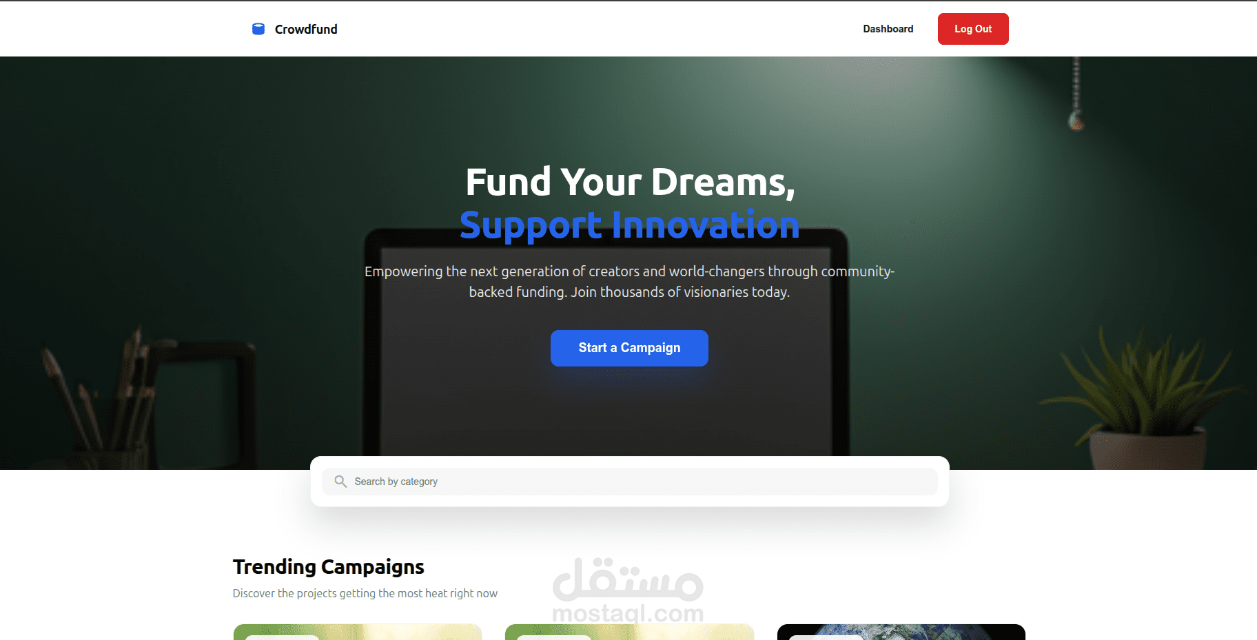 تطوير منصة تمويل جماعي (Crowdfunding) متكاملة باستخدام JavaScript و JSON Server