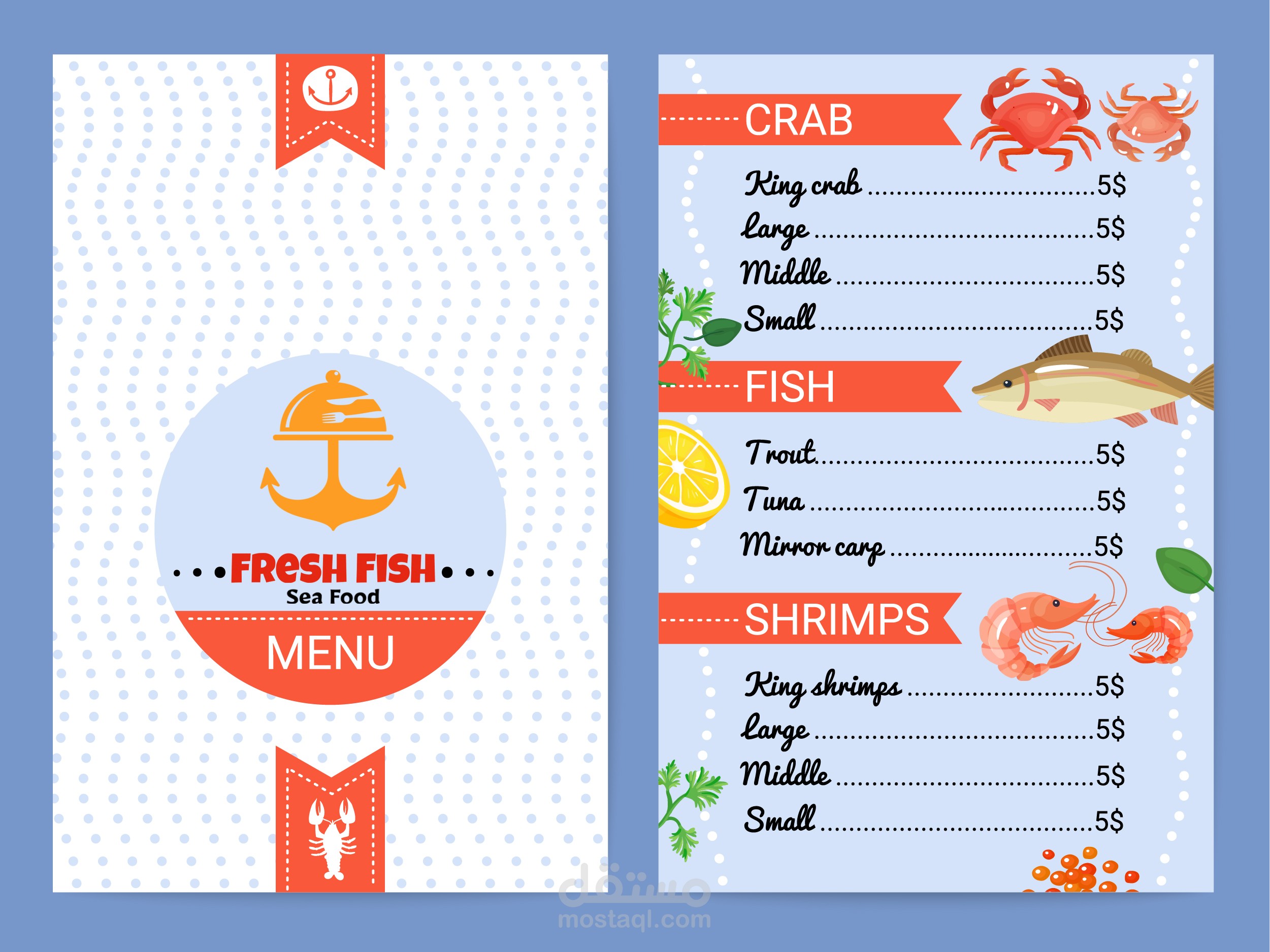 Sea Food Restaurant menu